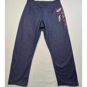 BeBe Sports women's navy yoga leggings fitness pants stars/lighting /heart sz XL